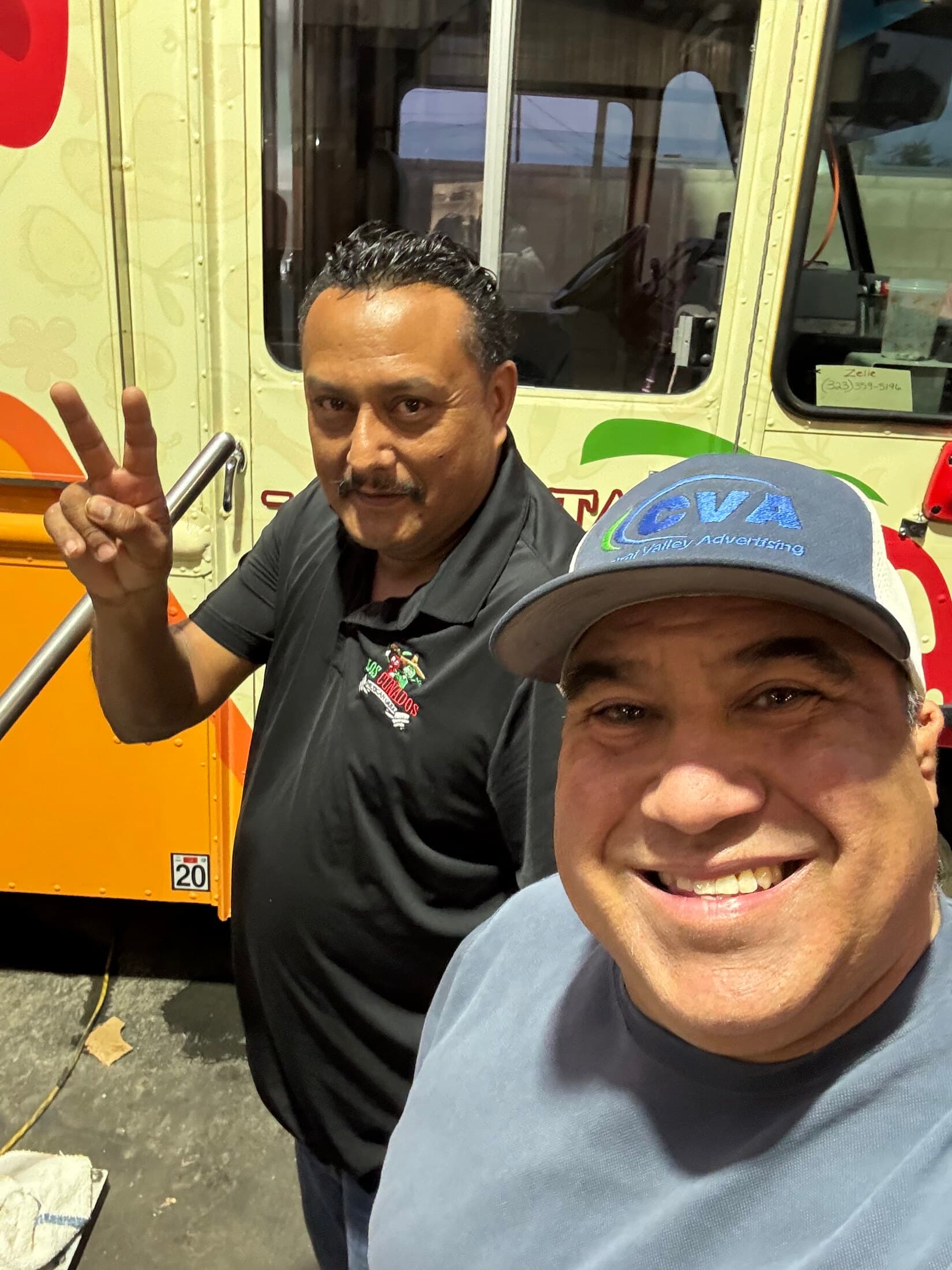 Joe’ll with a food-truck owner